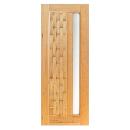 PORTA MACIÇA COURO LONGO COM VISOR